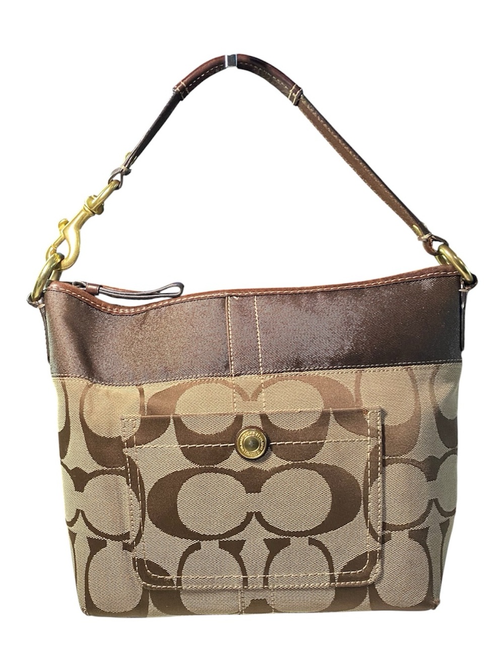 Vintage Y2K Coach Bleeket Hobo Bag Khaki Brown Signature Monogram FairTo Good